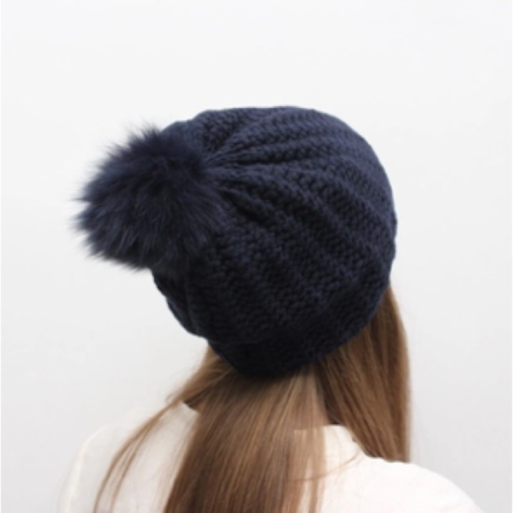 Moncler Black Knit Beanie with Pom-Pom - Picture 3 of 9